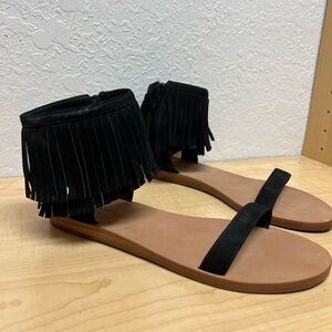 Kate Spade suede fringe sandals